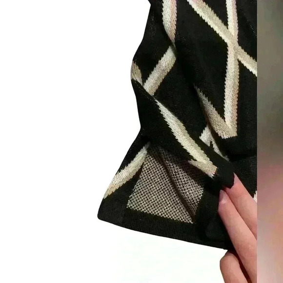 Croft and Barrow NWT Open Cardigan Black White Tan Originally $36 - Picture 3 of 6